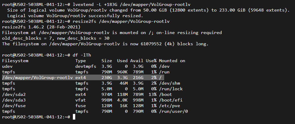 PVE 7.4 (Proxmox VE 7.X)安装好后调整分区删除local-lvm并入local分区第13张-土狗李的博客,李强个人网站