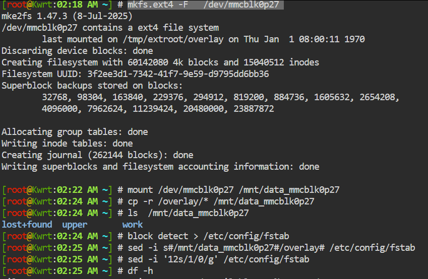 京东亚瑟云路由器刷机JDCloud AX1800 Pro 刷最新版kwrt,并且分区扩容 实战 电子技术 第6张